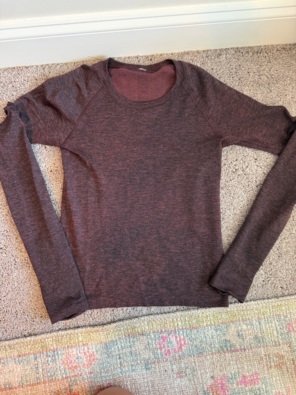 Lululemon Swiftly Long Sleeve Waist Length Top - Maroon